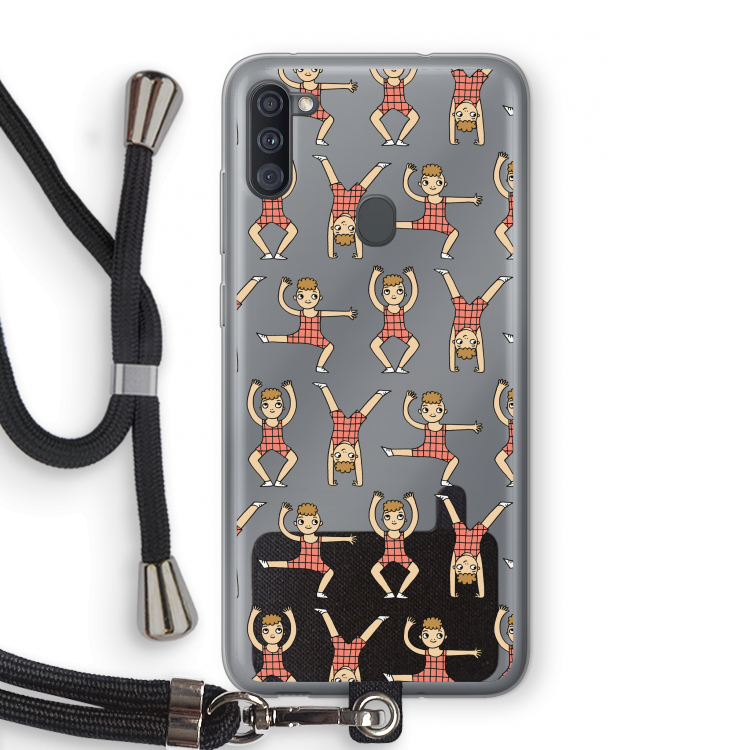 Gymboys: Samsung Galaxy A11 Transparant Hoesje met koord