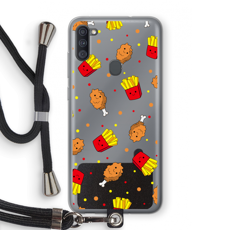 Chicken 'n Fries: Samsung Galaxy A11 Transparant Hoesje met koord