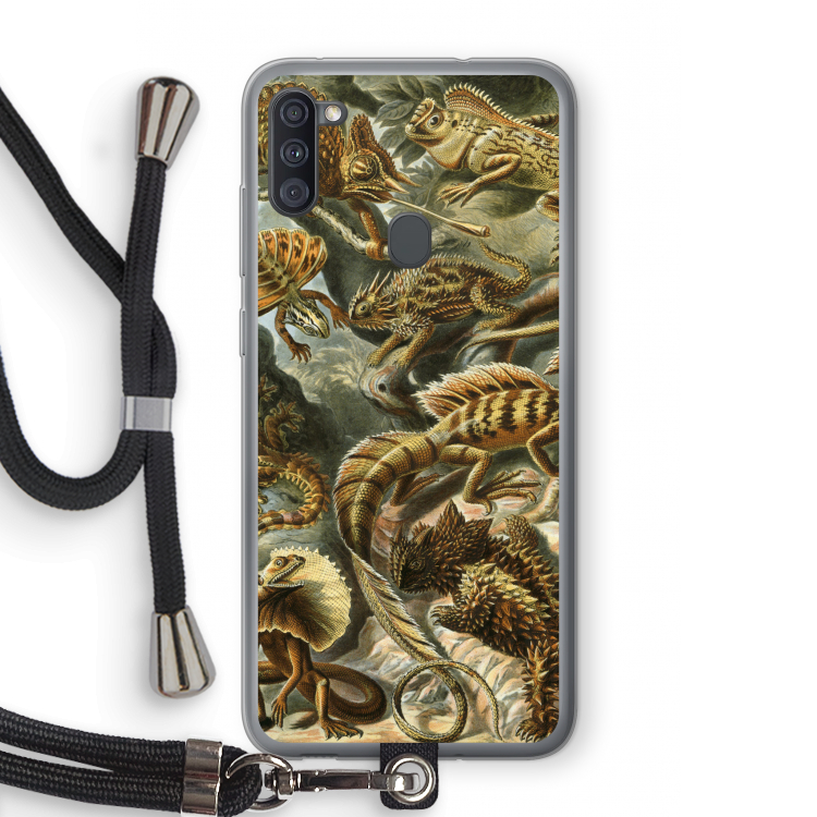 Haeckel Lacertilia: Samsung Galaxy A11 Transparant Hoesje met koord