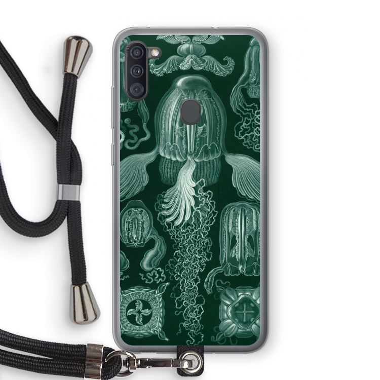 Haeckel Cubomedusae: Samsung Galaxy A11 Transparant Hoesje met koord