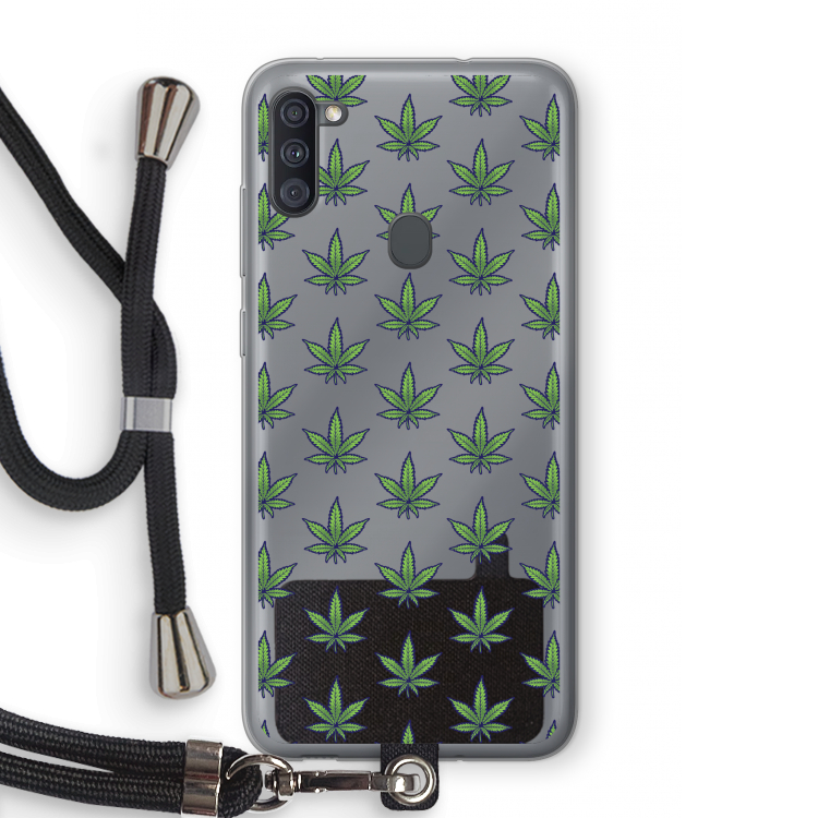 Weed: Samsung Galaxy A11 Transparant Hoesje met koord