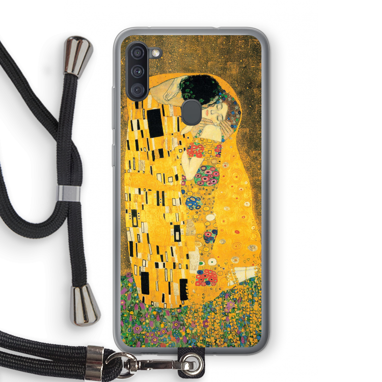 Der Kuss: Samsung Galaxy A11 Transparant Hoesje met koord