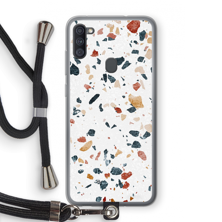 Terrazzo N°4: Samsung Galaxy A11 Transparant Hoesje met koord