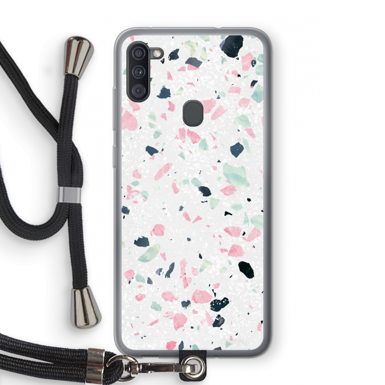 Terrazzo N°3: Samsung Galaxy A11 Transparant Hoesje met koord