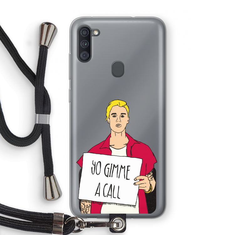 Gimme a call: Samsung Galaxy A11 Transparant Hoesje met koord