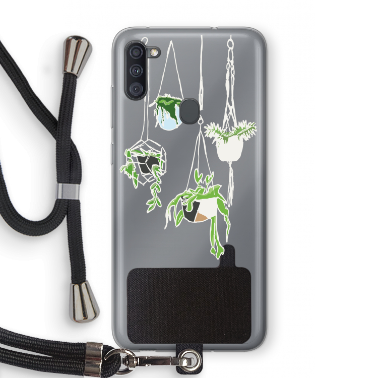 Hang In There: Samsung Galaxy A11 Transparant Hoesje met koord