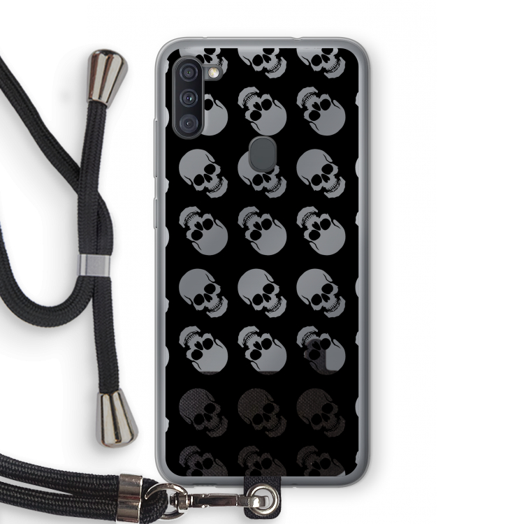 Musketon Skulls: Samsung Galaxy A11 Transparant Hoesje met koord