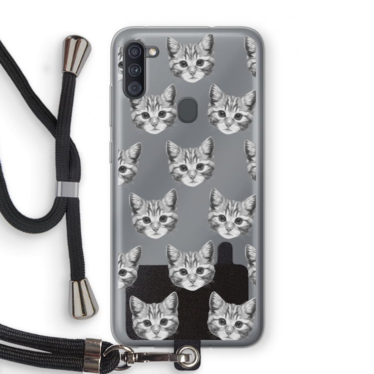 Kitten: Samsung Galaxy A11 Transparant Hoesje met koord