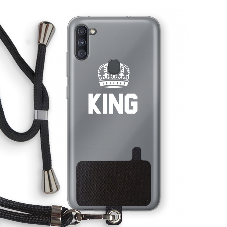 King zwart: Samsung Galaxy A11 Transparant Hoesje met koord