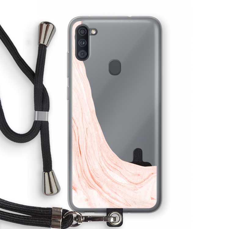 Peach bath: Samsung Galaxy A11 Transparant Hoesje met koord