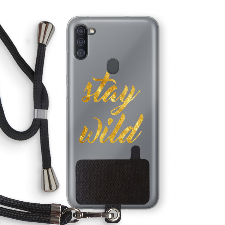 Stay wild: Samsung Galaxy A11 Transparant Hoesje met koord