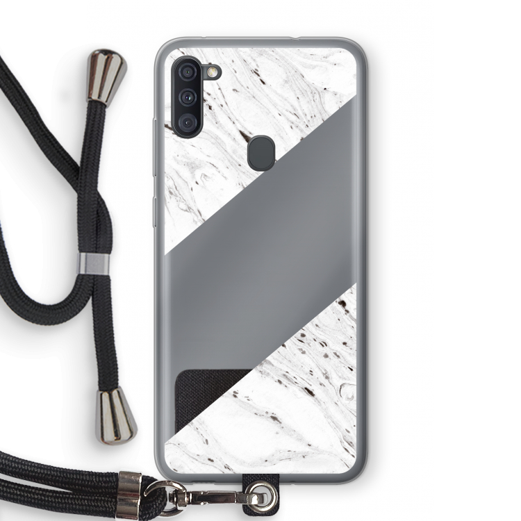 Biggest stripe: Samsung Galaxy A11 Transparant Hoesje met koord