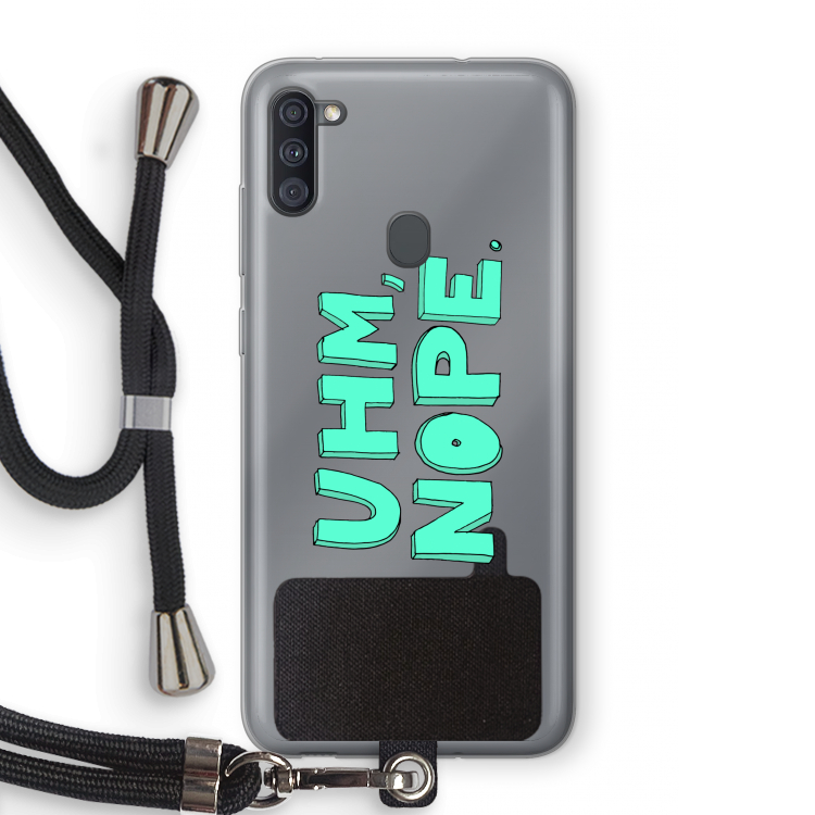 UHM, NOPE.: Samsung Galaxy A11 Transparant Hoesje met koord