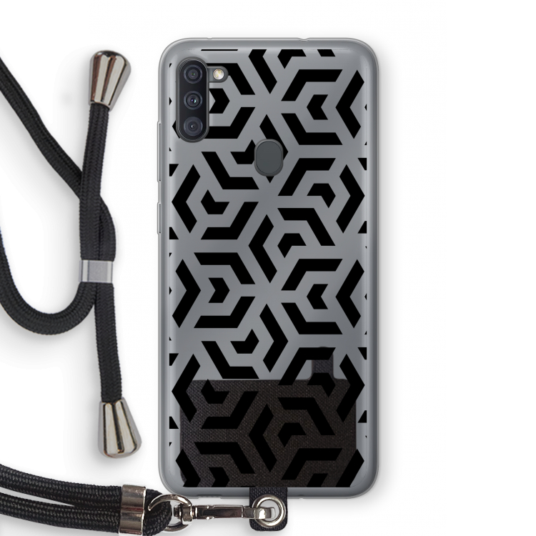 Crazy pattern: Samsung Galaxy A11 Transparant Hoesje met koord