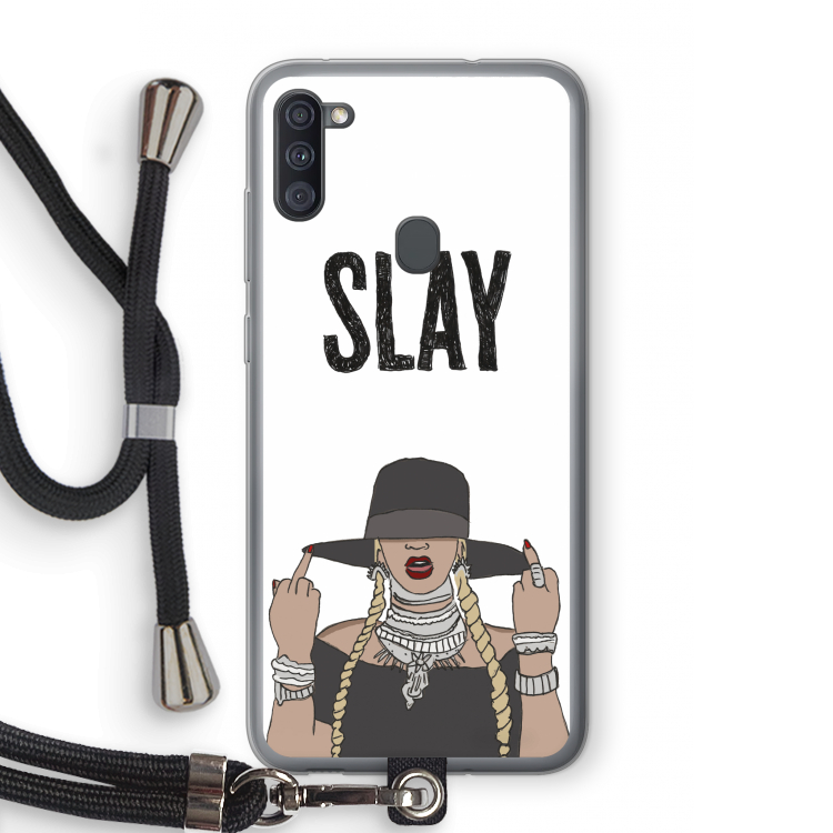 Slay All Day: Samsung Galaxy A11 Transparant Hoesje met koord
