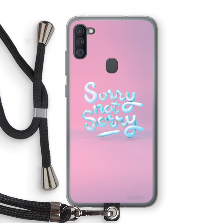 Sorry not sorry: Samsung Galaxy A11 Transparant Hoesje met koord
