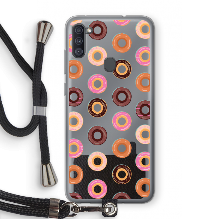 Donuts: Samsung Galaxy A11 Transparant Hoesje met koord