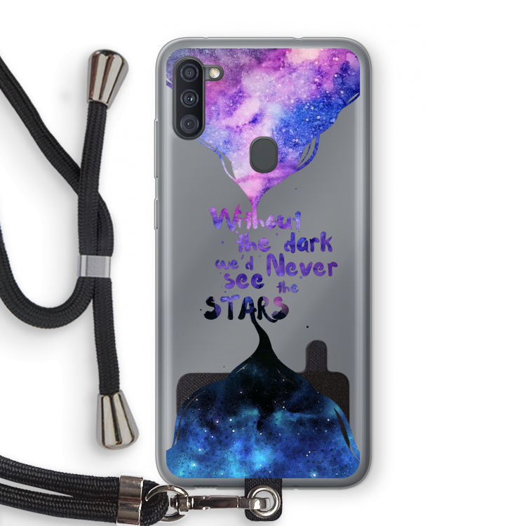 Stars quote: Samsung Galaxy A11 Transparant Hoesje met koord