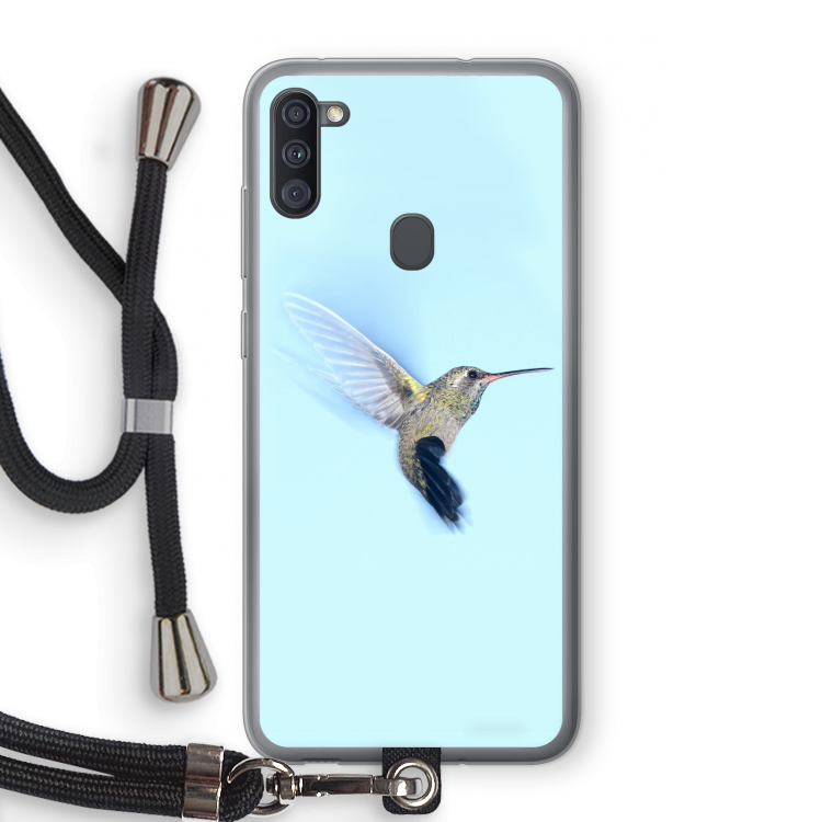 Kolibri: Samsung Galaxy A11 Transparant Hoesje met koord