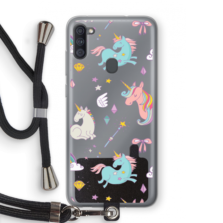 Fantasiewereld: Samsung Galaxy A11 Transparant Hoesje met koord