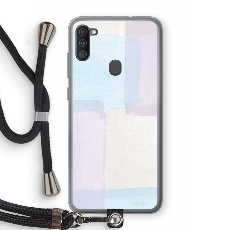 Square pastel: Samsung Galaxy A11 Transparant Hoesje met koord