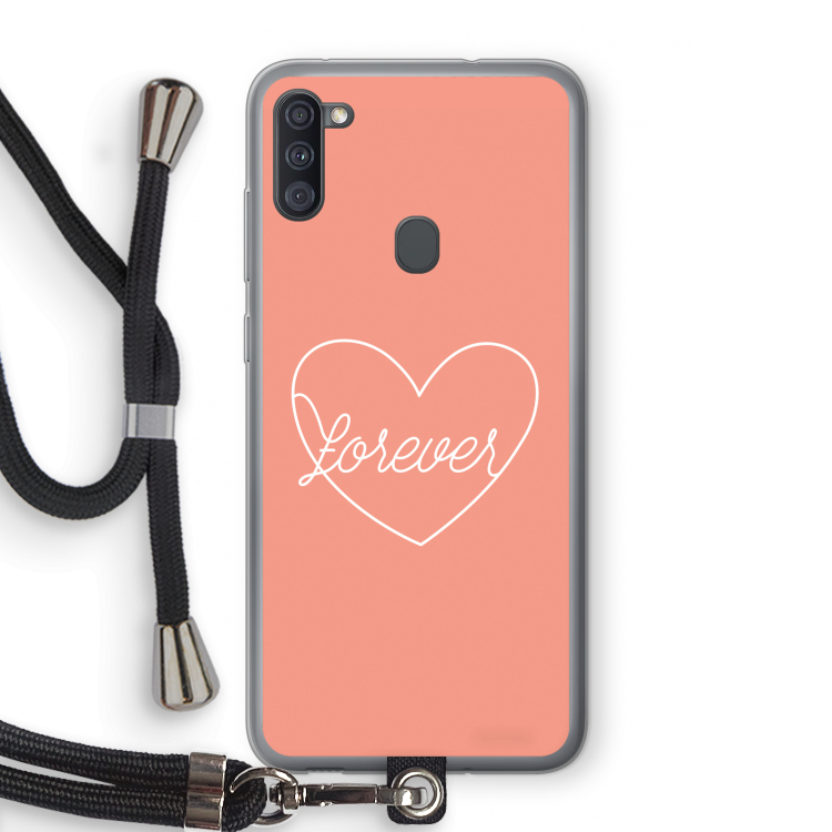Forever heart: Samsung Galaxy A11 Transparant Hoesje met koord