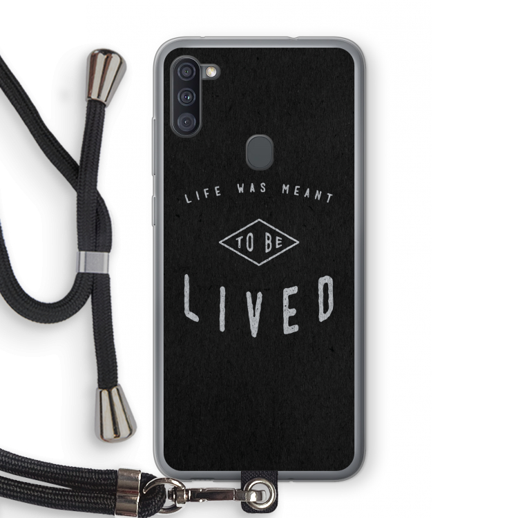 To be lived: Samsung Galaxy A11 Transparant Hoesje met koord