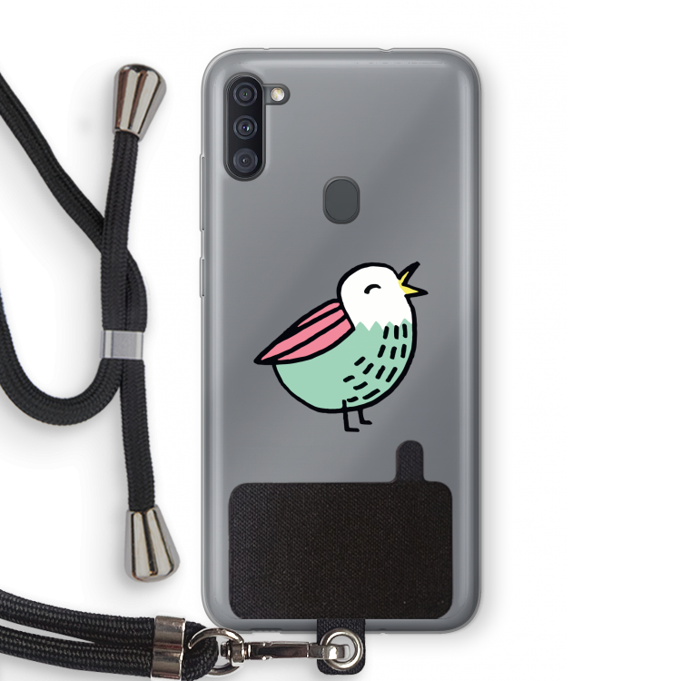 Birdy: Samsung Galaxy A11 Transparant Hoesje met koord