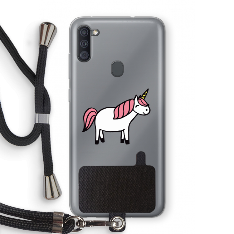 Eenhoorn: Samsung Galaxy A11 Transparant Hoesje met koord
