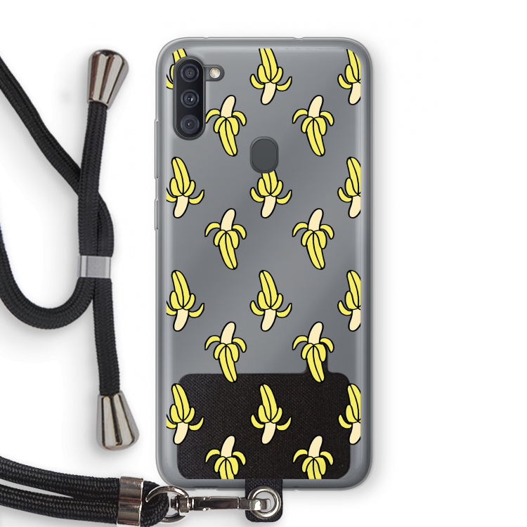 Bananas: Samsung Galaxy A11 Transparant Hoesje met koord