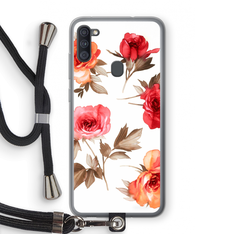 Roosjes: Samsung Galaxy A11 Transparant Hoesje met koord