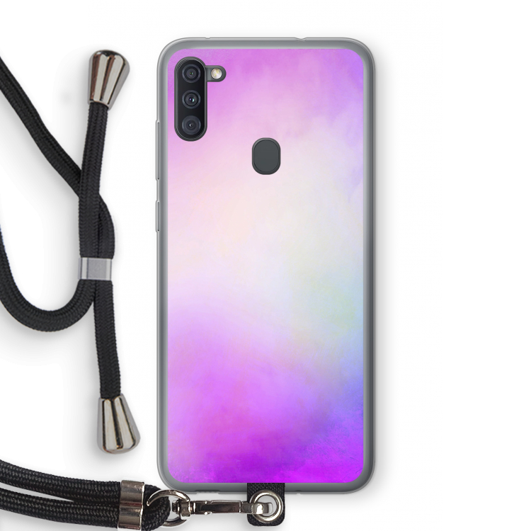 Clouds pastel: Samsung Galaxy A11 Transparant Hoesje met koord