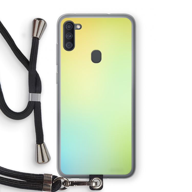 Minty mist pastel: Samsung Galaxy A11 Transparant Hoesje met koord