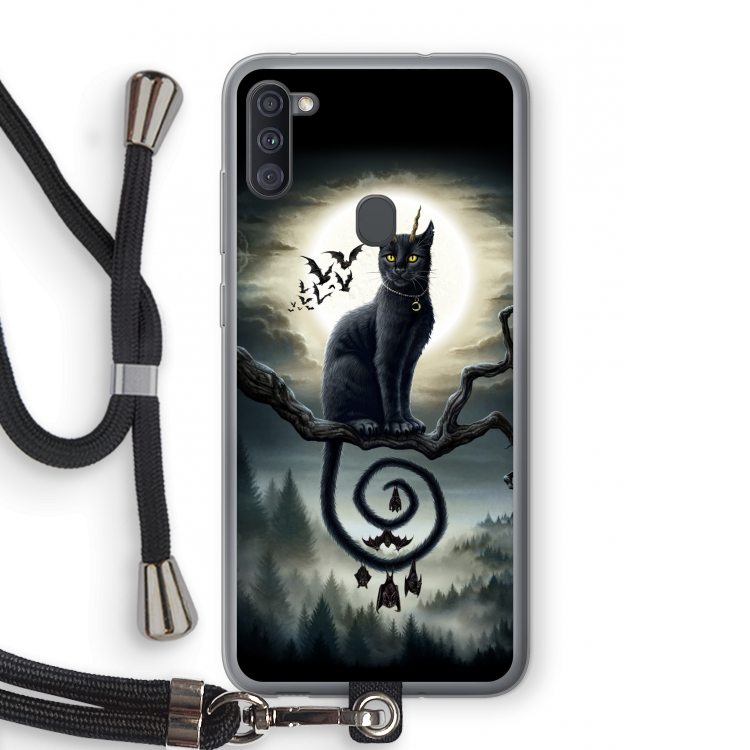 Moonlight Companions: Samsung Galaxy A11 Transparant Hoesje met koord