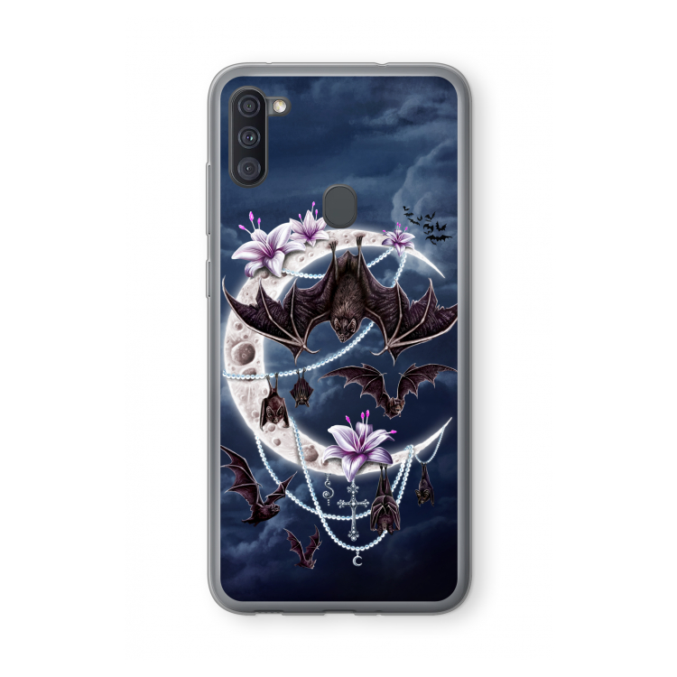Vleermuizen Maan: Samsung Galaxy A11 Transparant Hoesje