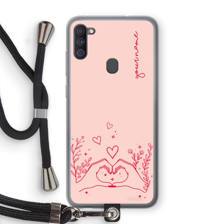 Love is in the air: Samsung Galaxy A11 Transparant Hoesje met koord
