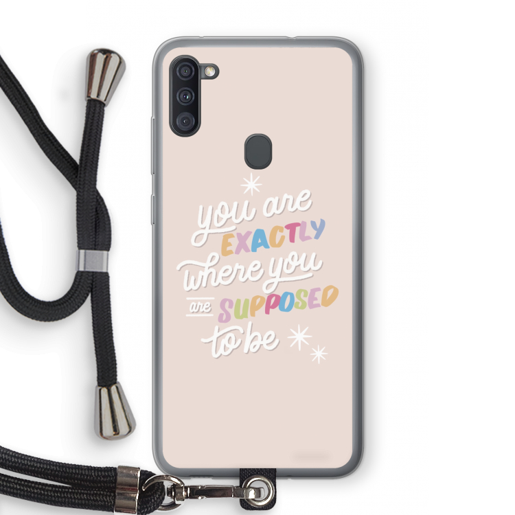 Right Place: Samsung Galaxy A11 Transparant Hoesje met koord