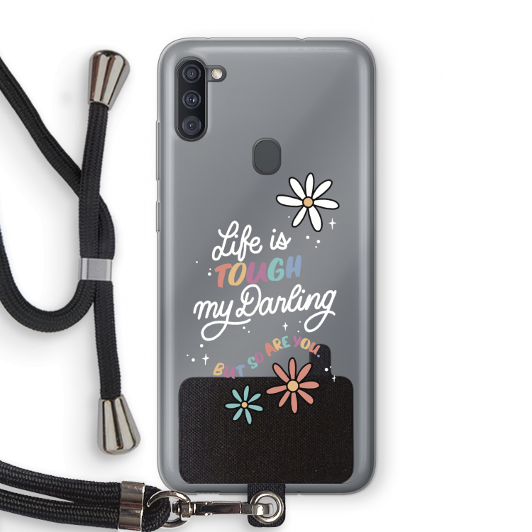 Tough Life: Samsung Galaxy A11 Transparant Hoesje met koord