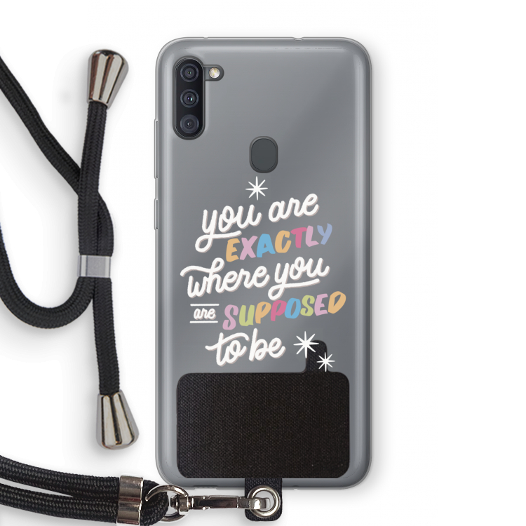 Right Place: Samsung Galaxy A11 Transparant Hoesje met koord