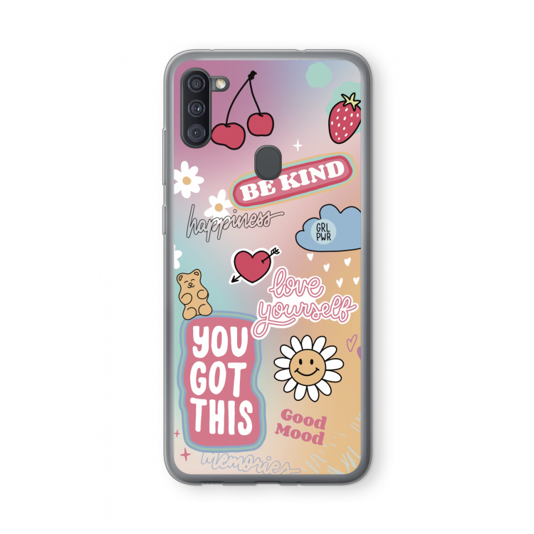 Positivity: Samsung Galaxy A11 Transparant Hoesje