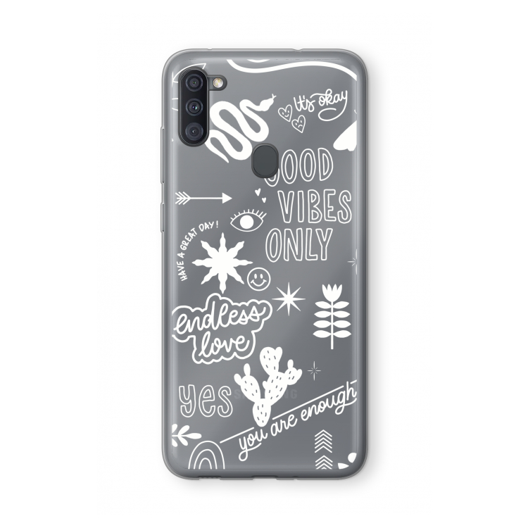 Good vibes: Samsung Galaxy A11 Transparant Hoesje