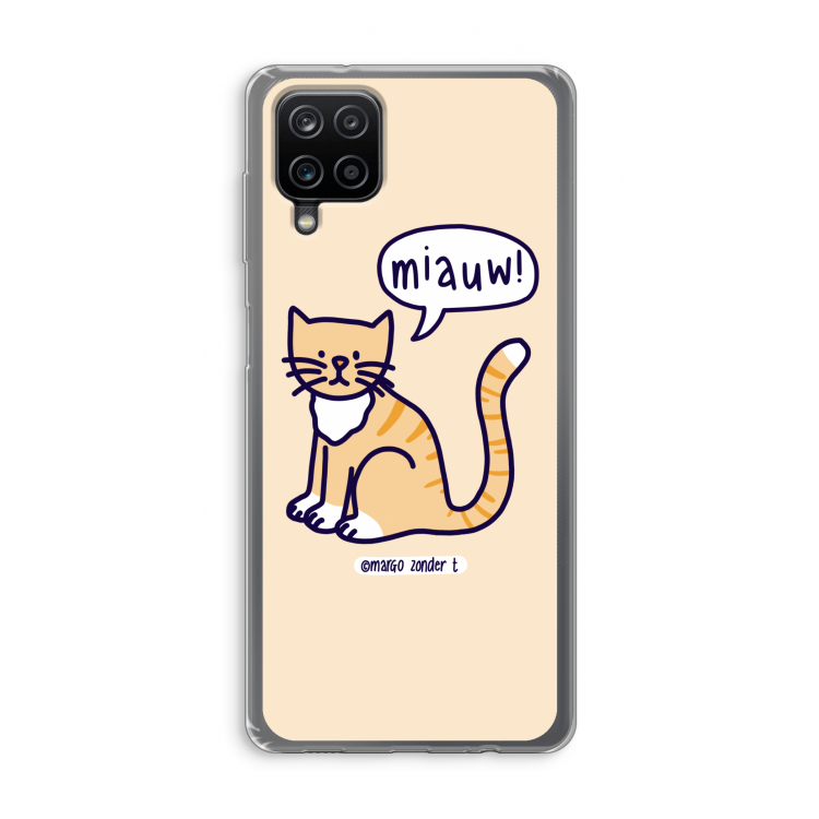 Miauw: Samsung Galaxy A12 Transparant Hoesje