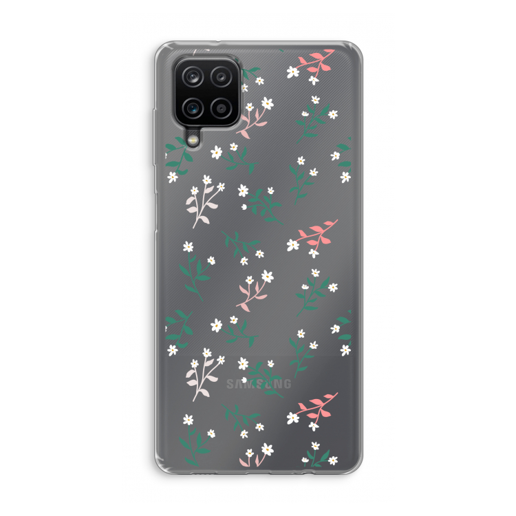 Small white flowers: Samsung Galaxy A12 Transparant Hoesje