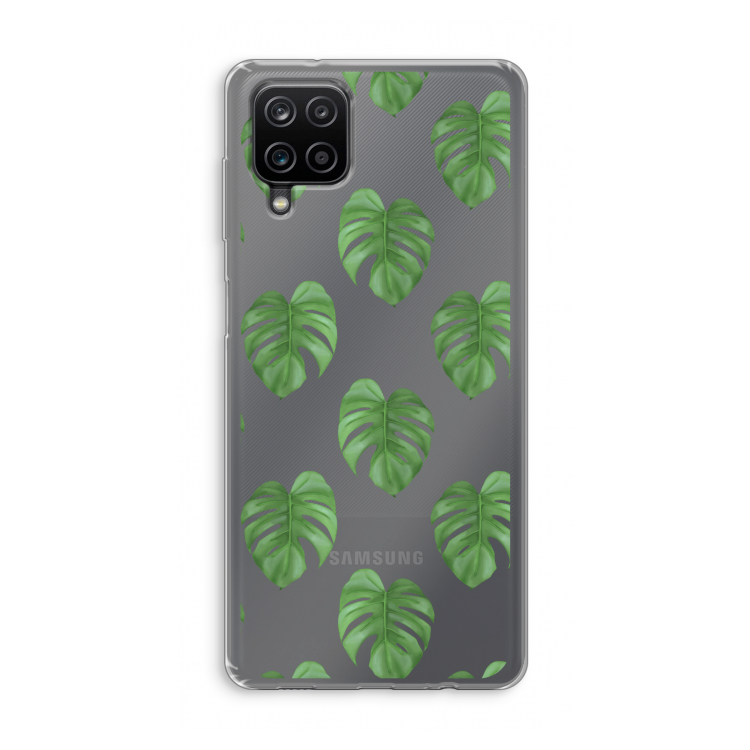 Monstera leaves: Samsung Galaxy A12 Transparant Hoesje
