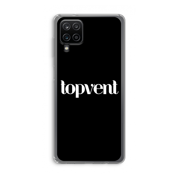 Topvent Zwart: Samsung Galaxy A12 Transparant Hoesje