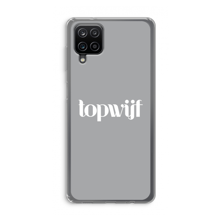 Topwijf Grijs Wit: Samsung Galaxy A12 Transparant Hoesje