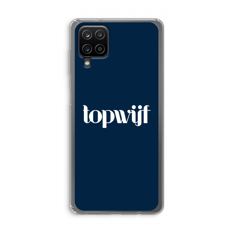 Topwijf Navy: Samsung Galaxy A12 Transparant Hoesje