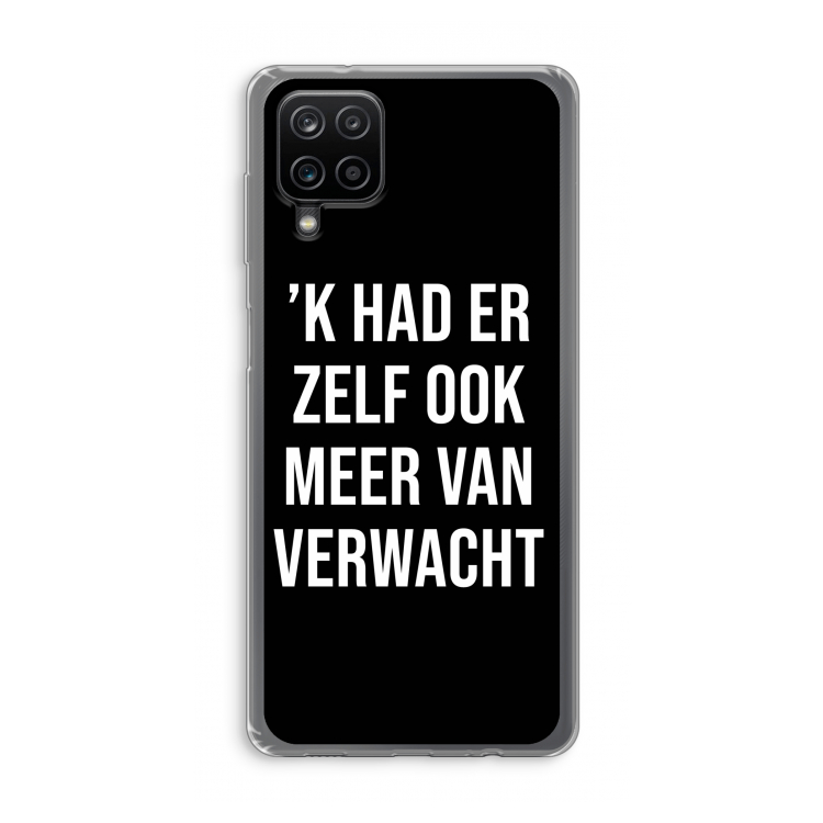 Meer verwacht - Zwart: Samsung Galaxy A12 Transparant Hoesje