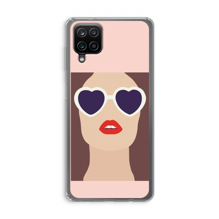 Red lips: Samsung Galaxy A12 Transparant Hoesje