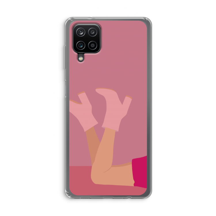 Pink boots: Samsung Galaxy A12 Transparant Hoesje